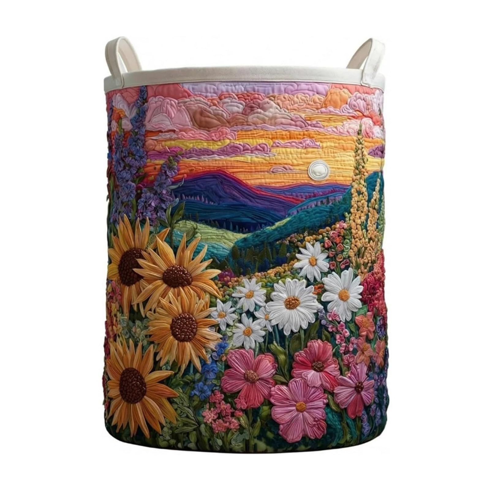Quilted Laundry Basket Foldable Laundry Hamper