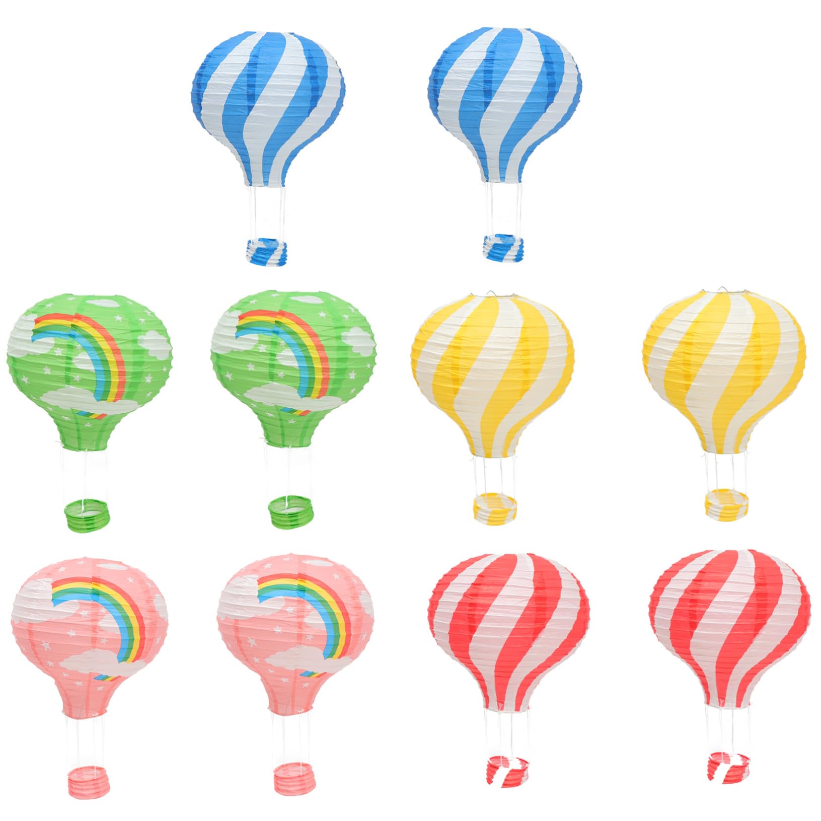 VANZACK Papier Heißluftballon Dekoanhänger aus Papier Wiederverwendbar Bunte Party Hängedekoration für Weihnachten Neujahr und Kindergarten