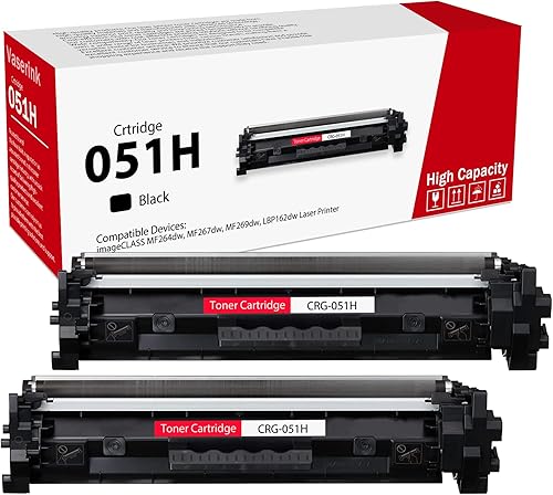 Cartucho de tóner negro 051H de alta capacidad (paquete de 2) Vsenk compatible con CRG051H 051H 051H Reemplazo de tóner para Canon 051H Toner para