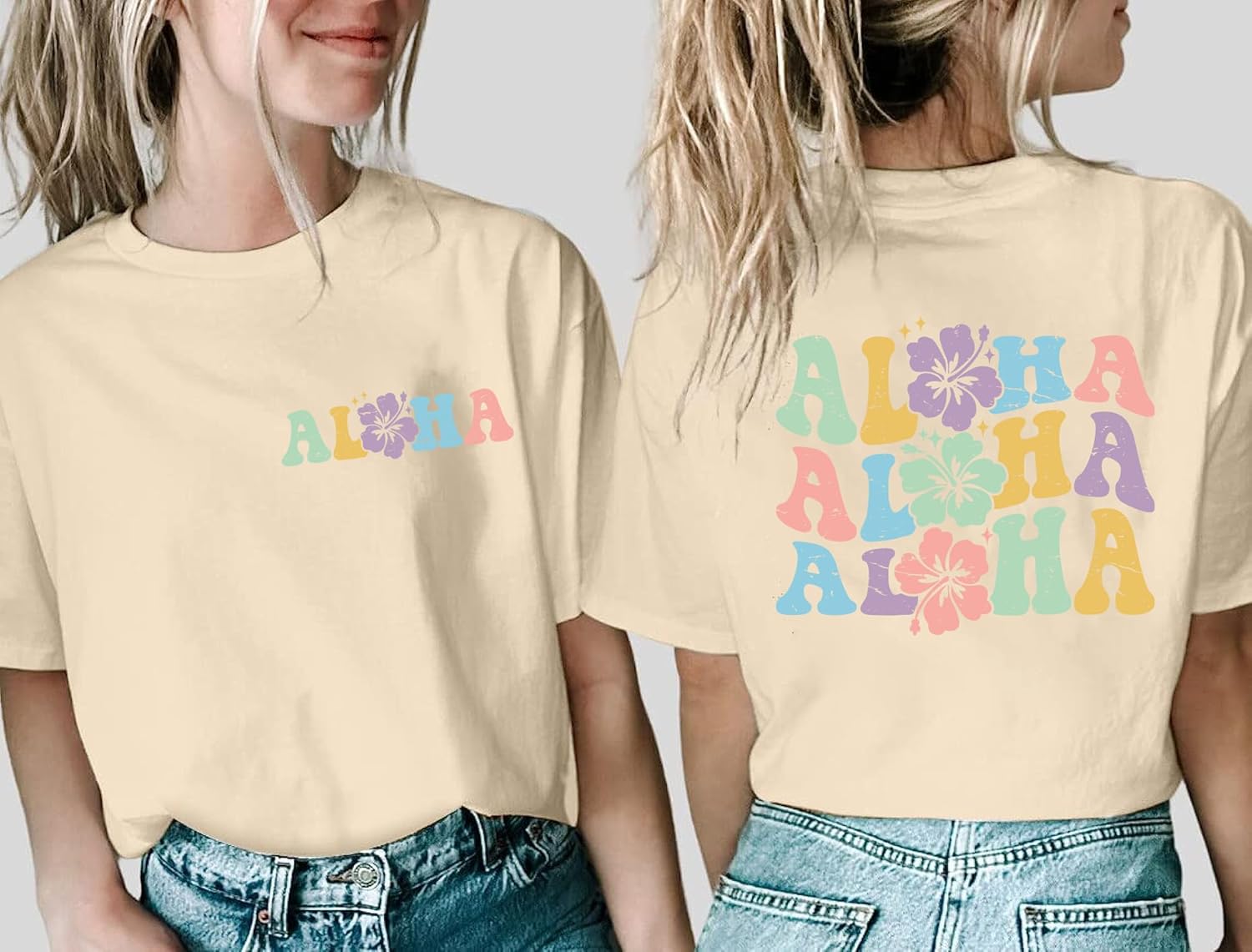Hawaiian Shirts Women Hawaii Graphic Tees Summer Vacation Hawaiian Tshirt Vintage Hawaii Tropical Tops Outfits - Image 2
