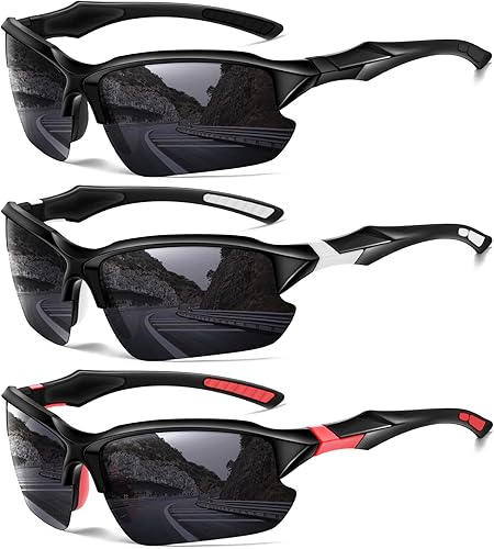 Miniatura 1 de DioKiw Gafas de sol polarizadas deportivas para hombres, ciclismo, correr, pesca, protección UV, gafas de sol ligeras de medio marco
