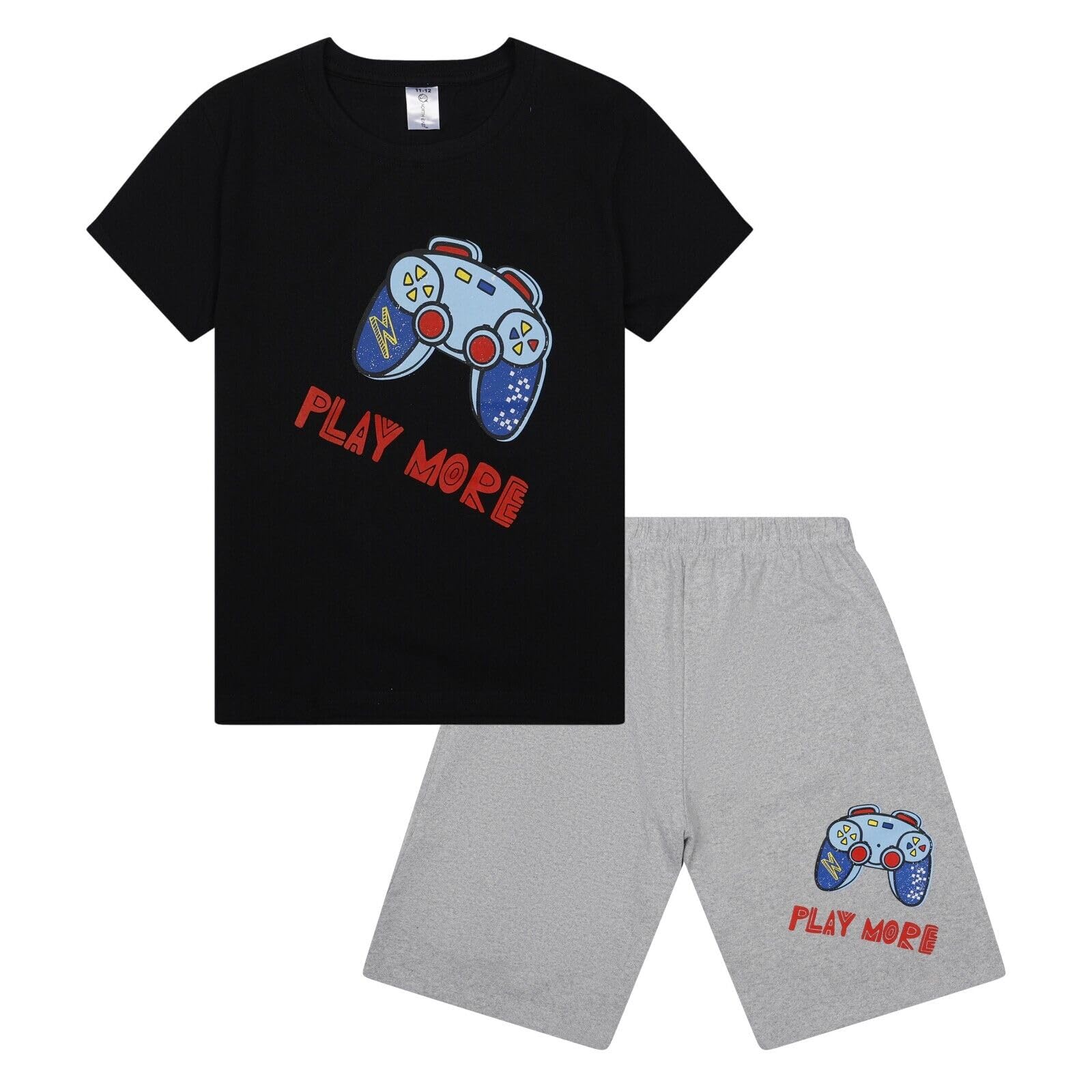 North East Boys Gmr 1 - Play More Gamer Short Pyjama Set Kids Gaming Theme Pj Sets Nightwear 9 To 16 Years (Gmr 1-11/12Y)