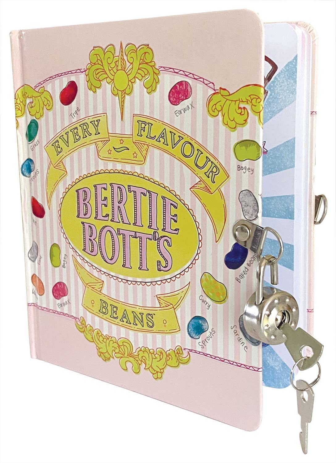 Harry Potter Lock & Key Diary for Kids - Bertie Bott's Every Flavor Jelly Beans - Journal Notebook w/ 216 Lined Pages - Officially Licensed - Easter Gift for Girls & Boys 6+