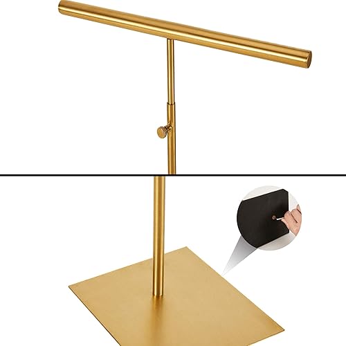 Miniatura 5 de shunkaizs Bolso de mano de metal soporte de exhibición de 2 piezas de altura ajustable soporte de exhibición para colgar joyas en T