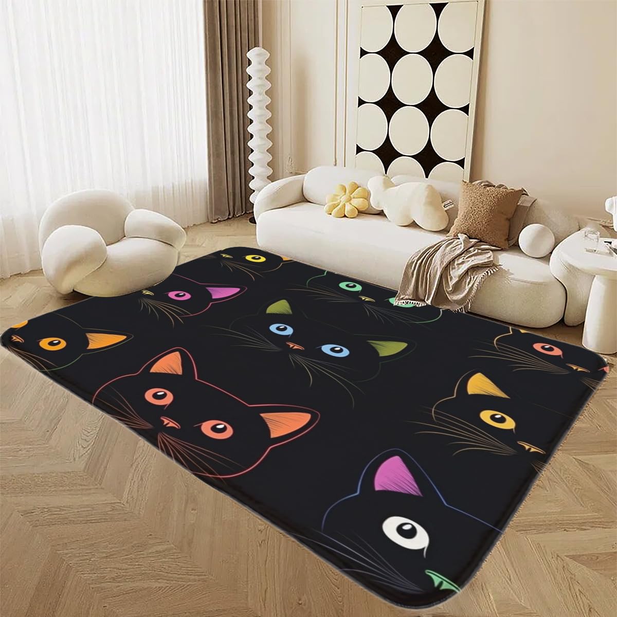 Alfombra infantil de franela lavable y antideslizante para jugar en el suelo