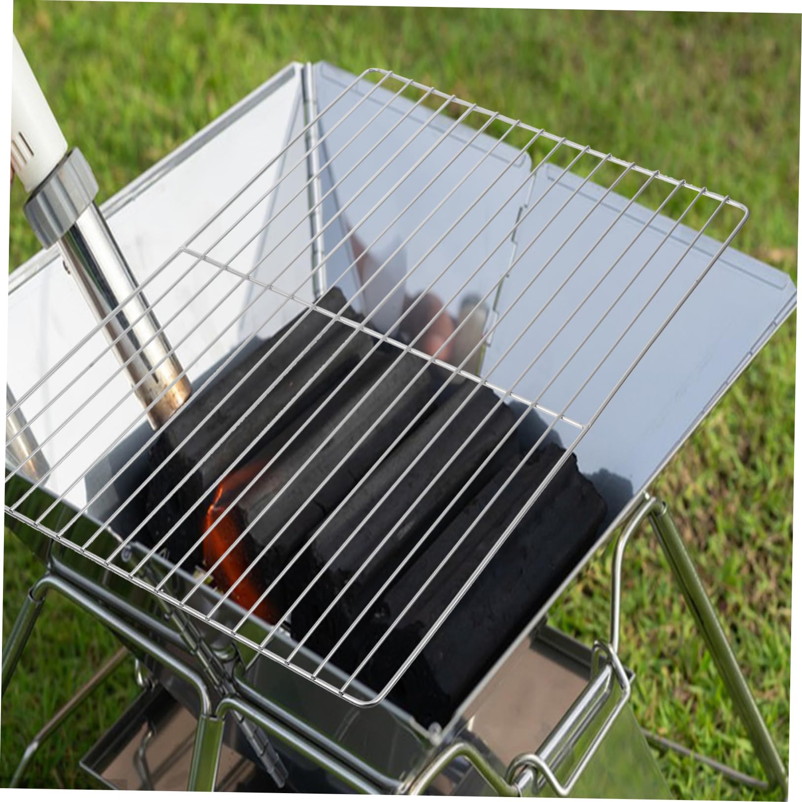 YARNOW Griglia Barbecue in Acciaio Inox per Festa Estiva Oktoberfest Decor | Facile Pulizia, Trattiene Calore, Antiaderente, Uso Famiglia e Hotel, Finitura Argento