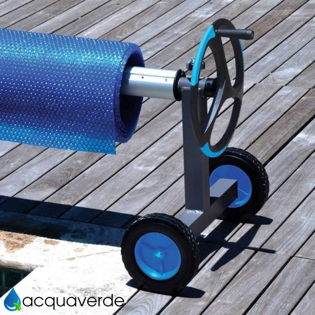 acquaverde | Rullo Avvolgitore per Telo Piscina in Alluminio | 3 Tubolari da 2,15 m Ø80mm | Adatto per Piscine da 3-5 m | Ideale per Copertura Termica o Solare