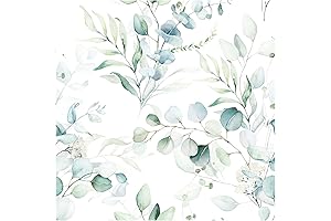 Floralplus Peel and Stick Wallpaper Boho Eucalyptus Leaf Wallpaper
