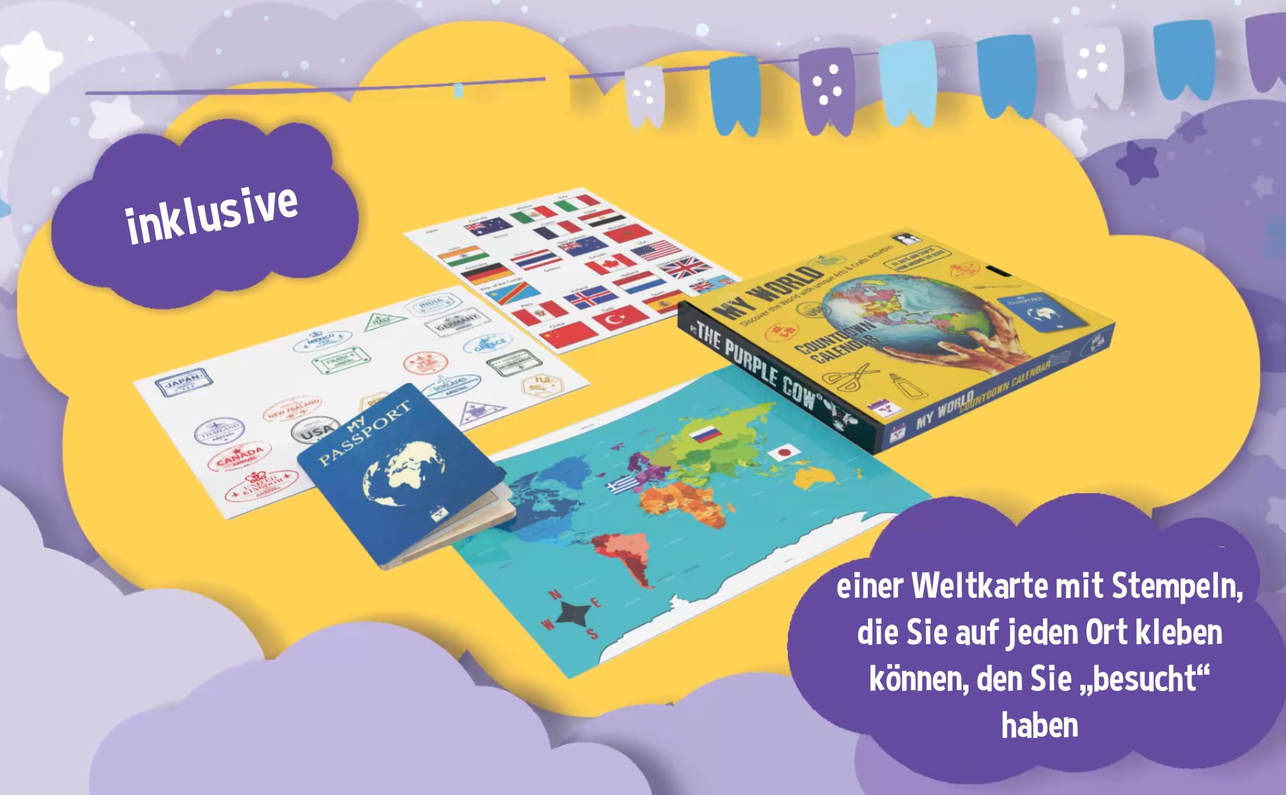 Adventskalender Meine Welt 2026, Kulturreise durch 24 Länder mit Bastelaktivitäten für Kinder