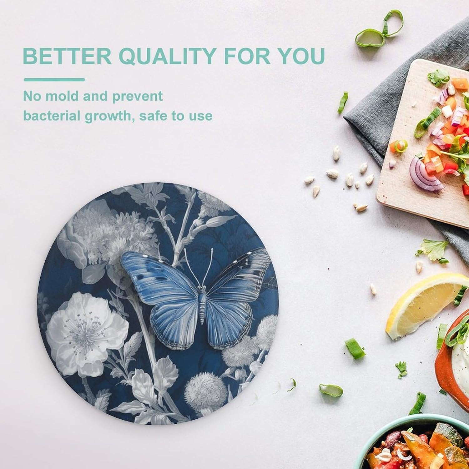 Peaceful Countryside 8" Tempered Glass Cutting Board for Kitchen