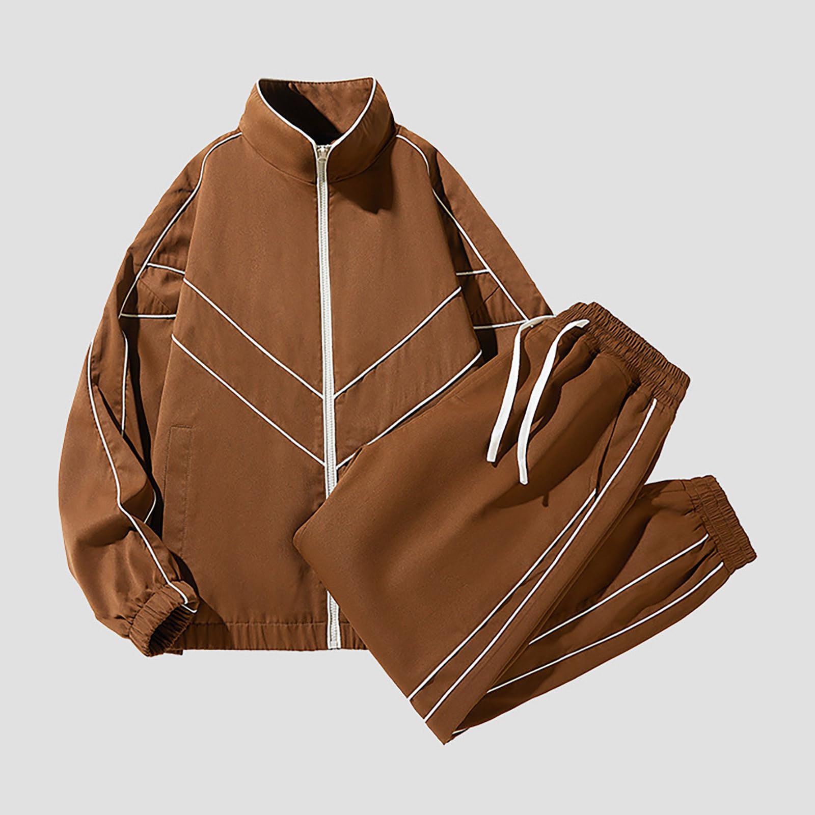 Chándal de algodón para hombre, traje de chándal, traje de casa para hombre, otoño, deportes al aire libre, estilo informal, chaqueta y pantalón sin capucha