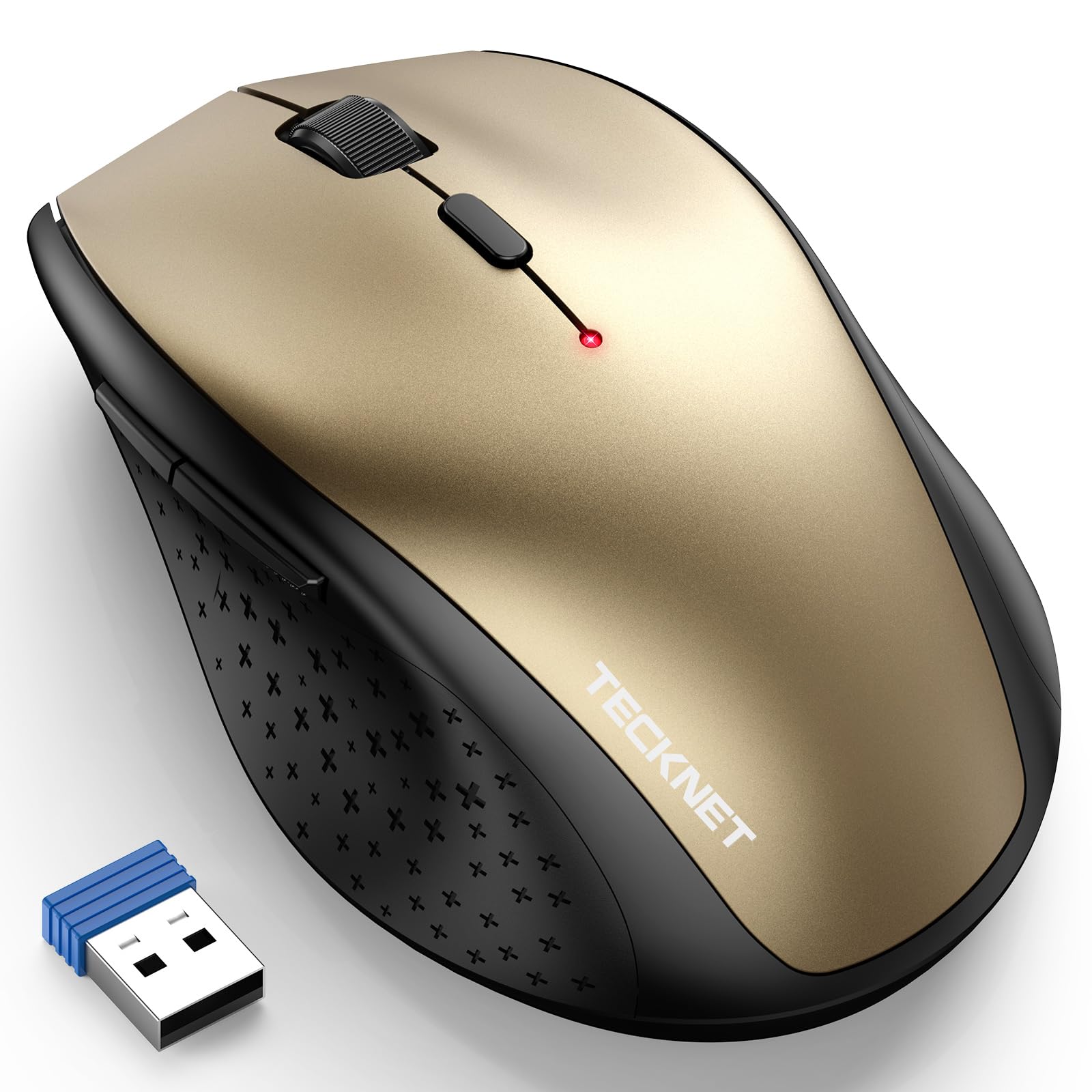 TECKNET Kabellose Maus, 4800 DPI 2.4G Funkmaus mit USB Empfänger, 30 Monate Batterielaufzeit, Optical Tracking, Wireless Maus mit 6 Tasten für PC Laptop Windows Mac MacBook Linux
