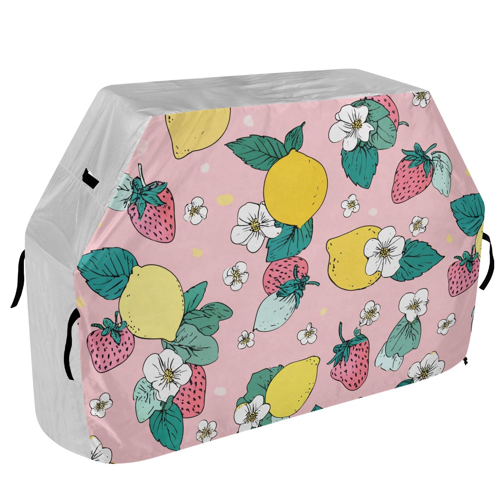 Copertura per barbecue con fragole e fiori di limone, impermeabile, resistente, per esterni