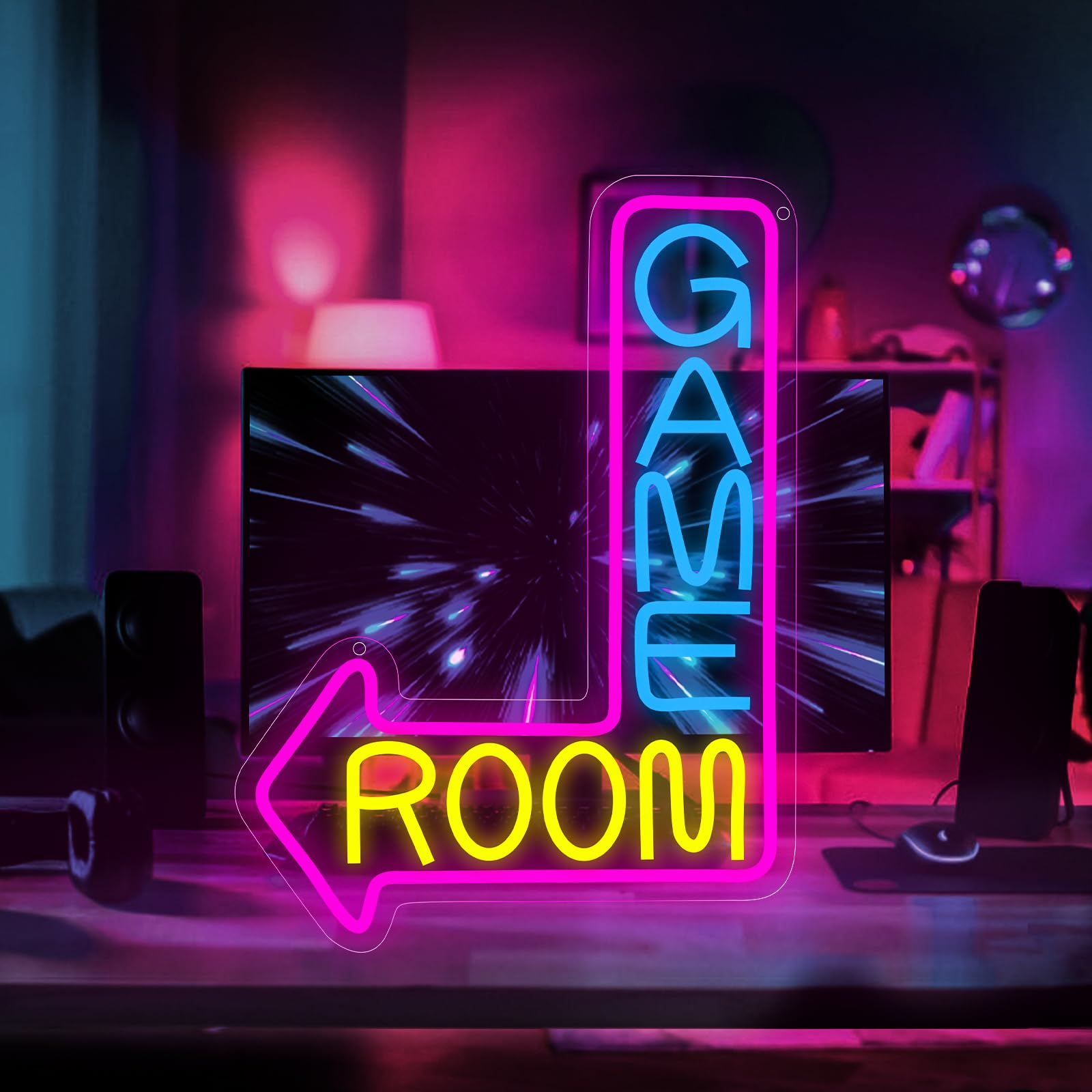 panthem Gamer Neon Sign, Game Controller LED Sign for Gaming Room Decor Gamepad Video Game Neon Sign Gaming Neon light for Teen Boy Room Wall Decor Best Gamer Gifts for Boys (Pink-6)