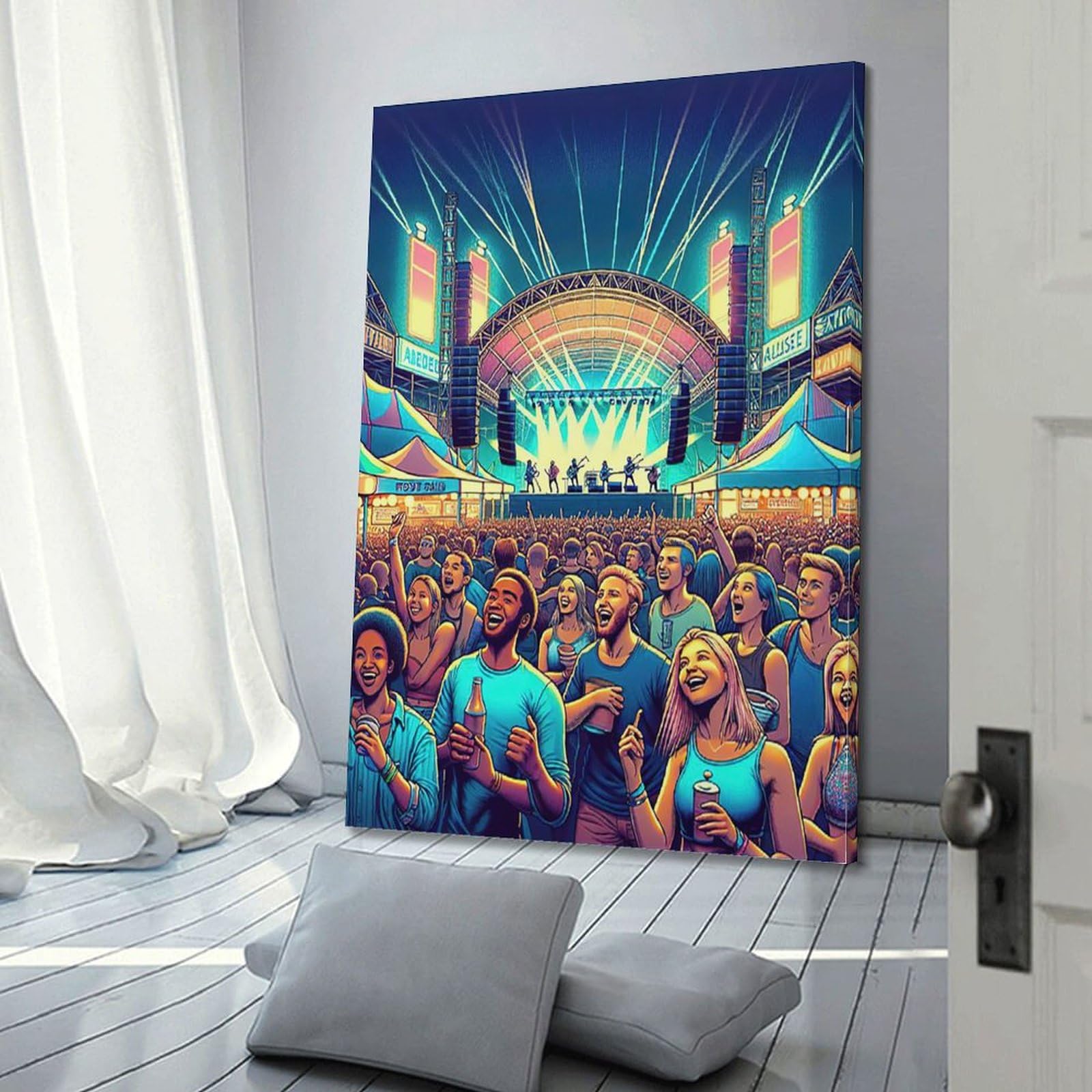 YCGYMX Poster su tela, per festival, ipnotizzante, con concerti, decorazione artistica da parete, poster moderno, per camera da letto, per camera da letto, 50 x 75 cm