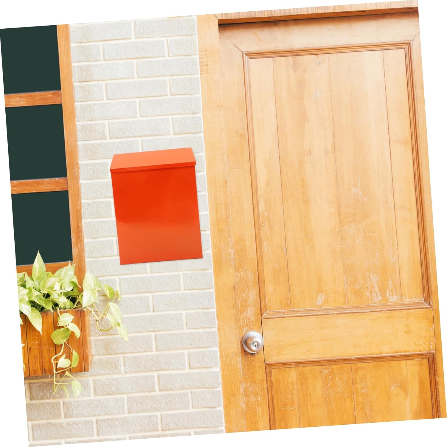 Artibetter Iron Post Box Vintage Style Mailbox Wall Mount Mail Organizer for Home