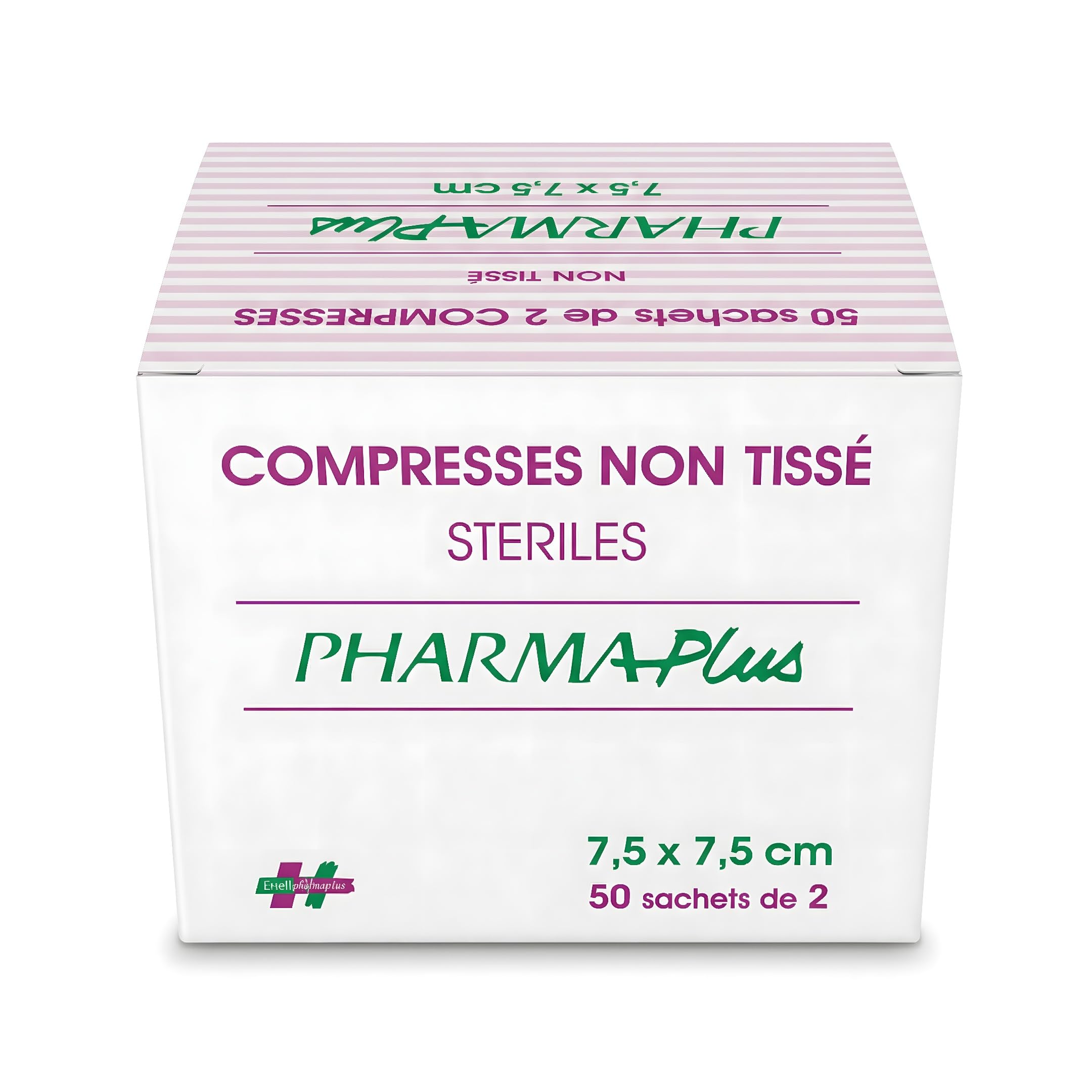 PharmaPlus Compresses stériles non tissé 50 x 2 compresses 7,5cm x 7,5cm