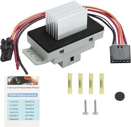 Kit de resistencias de motor de ventilador HVAC compatible con Chevy 2003, 2004, 2005, 2006, 2007, Chevy, GMC Silverado, Tahoe, Suburban, Avalanche,