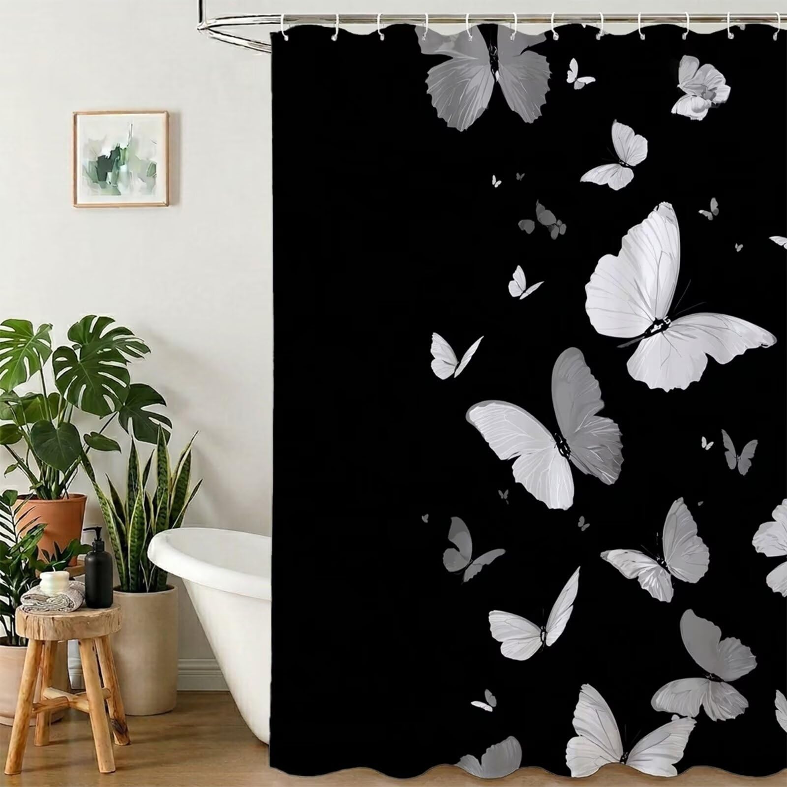 Rideau de douche imperméable et anti-moisissure avec ourlet lesté stable