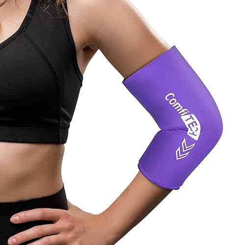 ComfiTECH Bolsa de hielo para codo para tendinitis y codo de tenista, manga envolvente de compresión fría, bolsa de hielo para brazo de golfista,