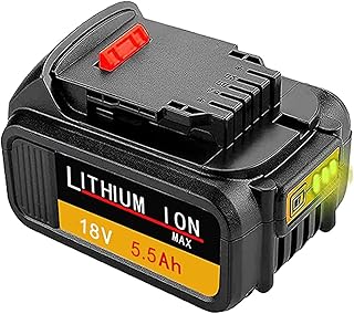 DTK DCB200 5.5Ah 【High Capacity】 18V Li-Ion Batería de Repuesto para Dewalt Batería 18V 20V MAX DCB180 DCB181 DCB182 DCB184 DCB200 DCB201 XR para DeWalt 18V Herramientas Eléctricas Inalámbricas