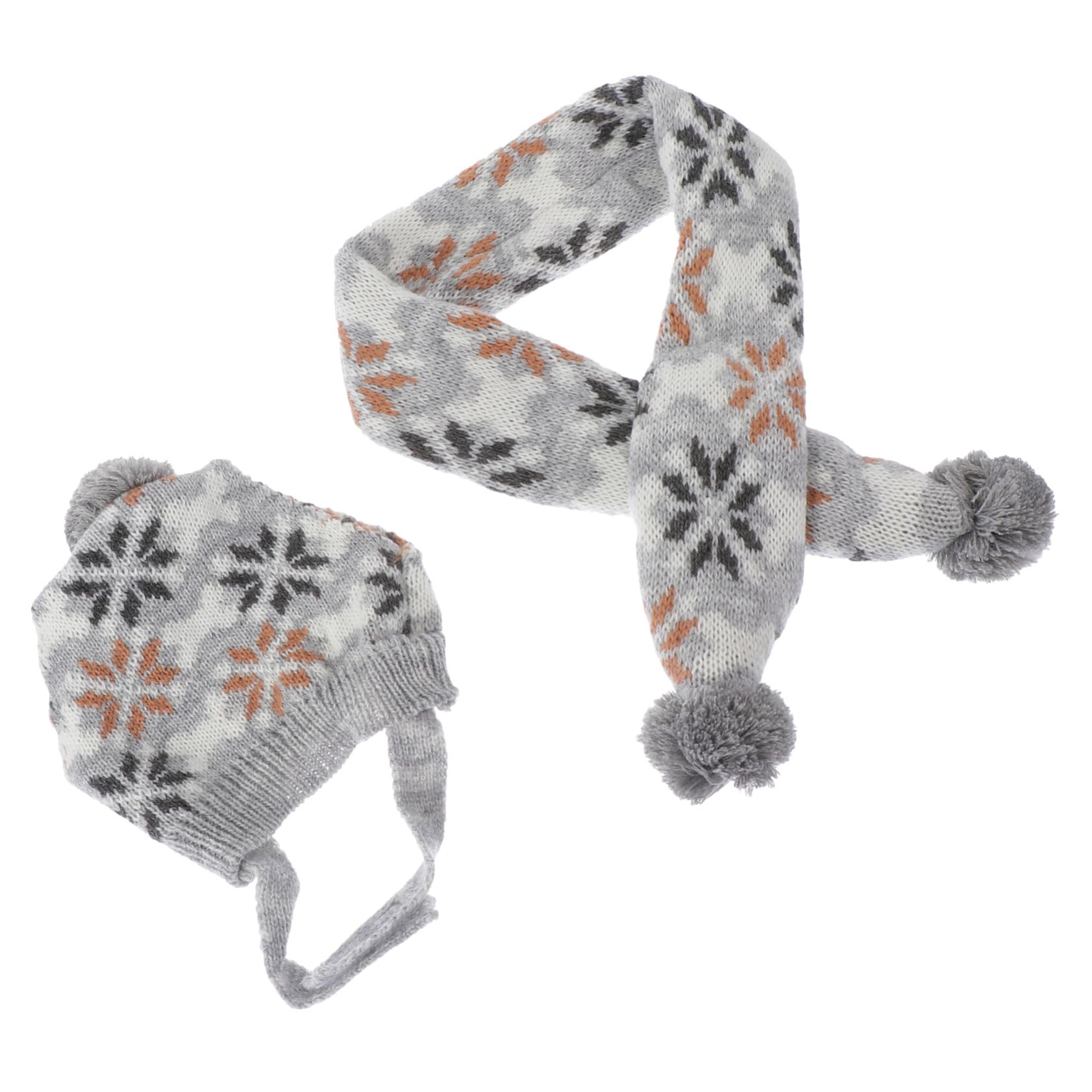 YARNOW 2 Sätze Weihnachtliches Hundeschal Mützen Warme Atmungsaktive Strickmütze und Schal für Kleine bis Mittlere Hunde Leichtes Zubehör für Festtage und Haustierpartys