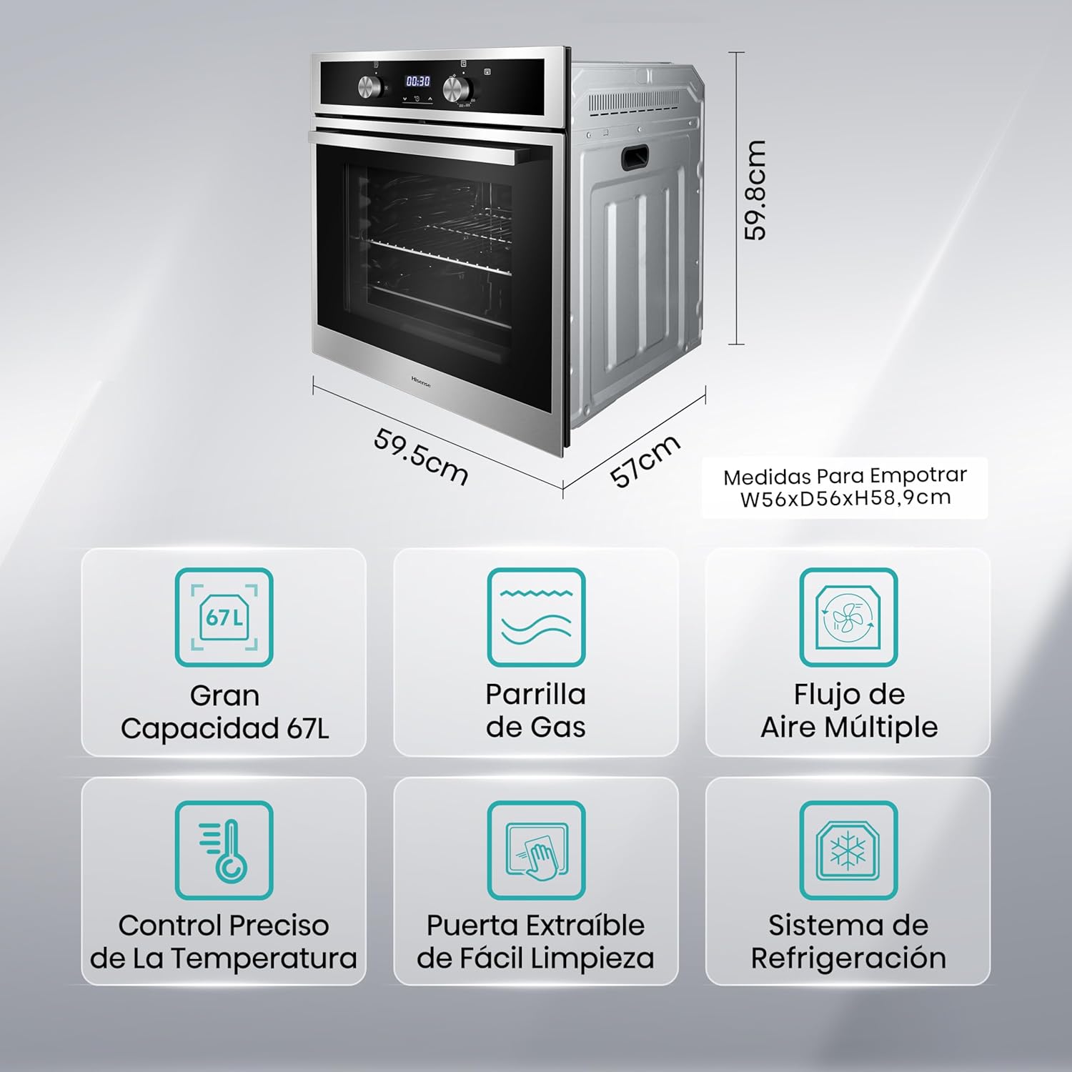 Hisense HGO602BS Oven dimensions for installation