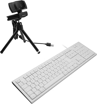 Macally Classic Mac Keyboard and a 1080P Webcam with Tripod & Built-in Microphone,