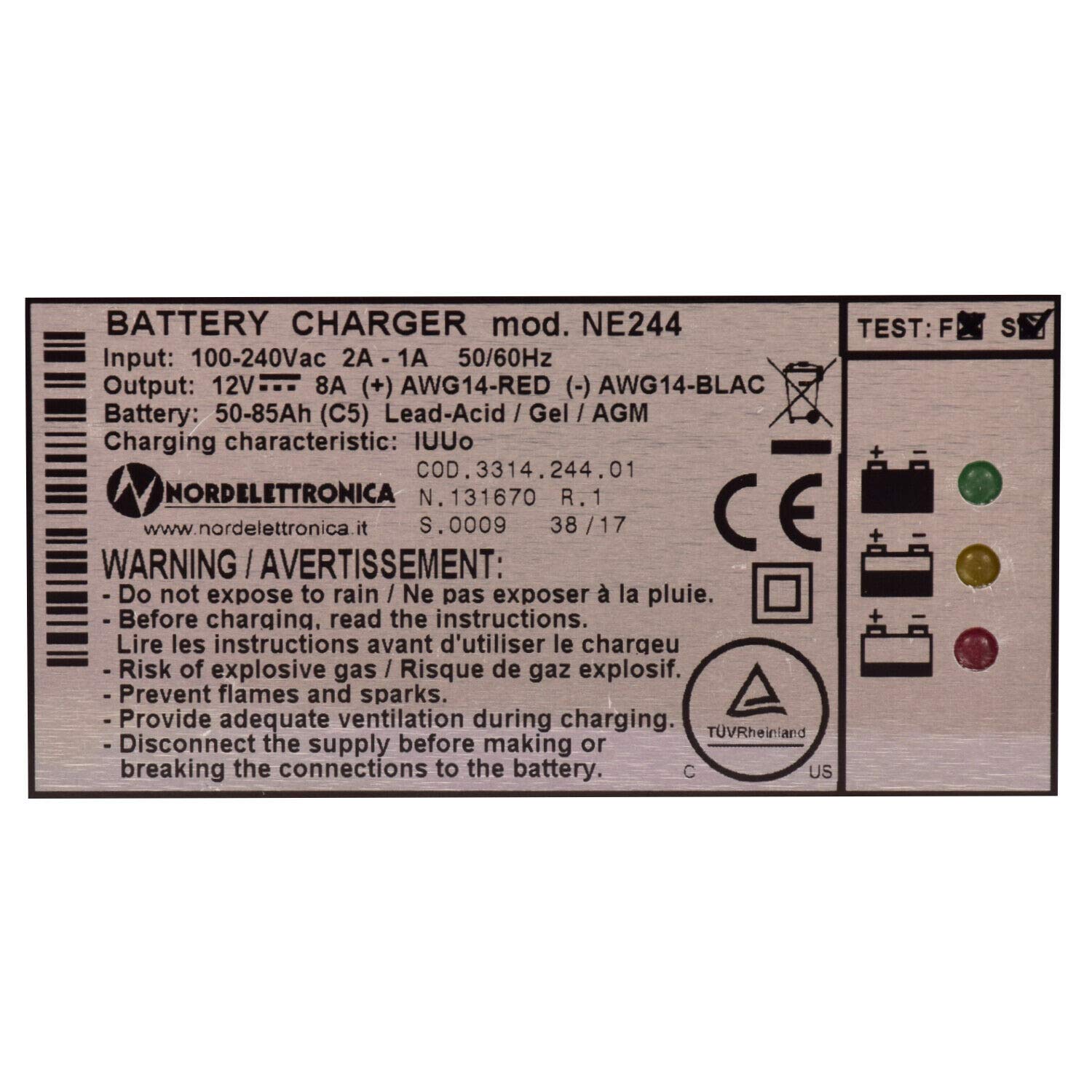 Cargador/cargador de batería/rectificador 50-85Ah | 240V-12V 8A GEL batería