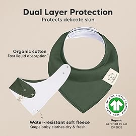 KeaBabies 8-Pack Organic Baby Bandana Bibs for Boys, Girls - Super Absorbent Triangle Baby Bibs for Drooling and Teething Infant, 100% Cotton Extra Soft for Newborn, Infant 0-36 Months (Thunder)