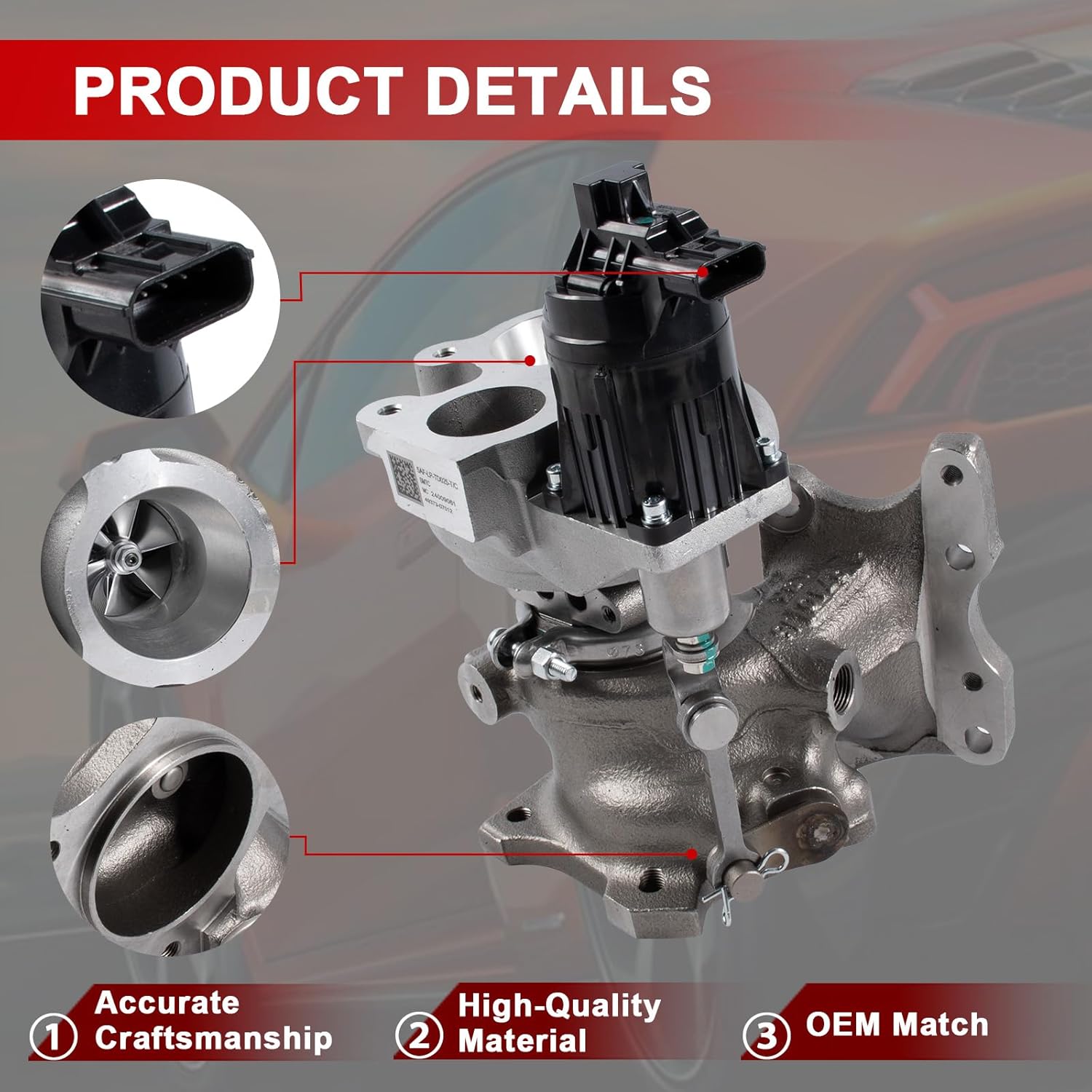 TD025 Turbo Wastegate Actuator with Connector Plug Harness Compatible with Honda Civic Accord CR-V 1.5L 2016-2019 Replaces 18900-5AA-A01 49373-07011 K6T52372