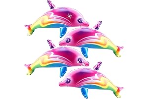 34 Inch Inflatable Rainbow Dolphins 4 Pack