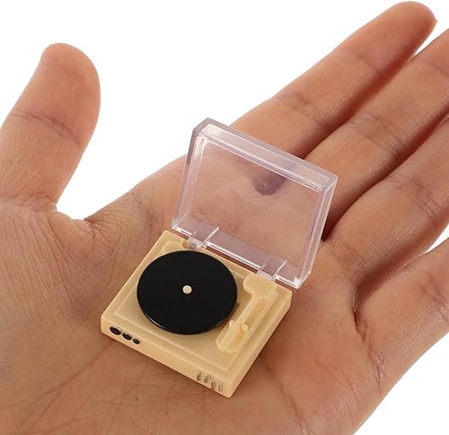 Miniatura 2 de Tocadiscos en miniatura a escala 112, casa de muñecas, fonógrafo, gramófono, tocadiscos, casa de muñecas, accesorios de muebles, mini escena de la