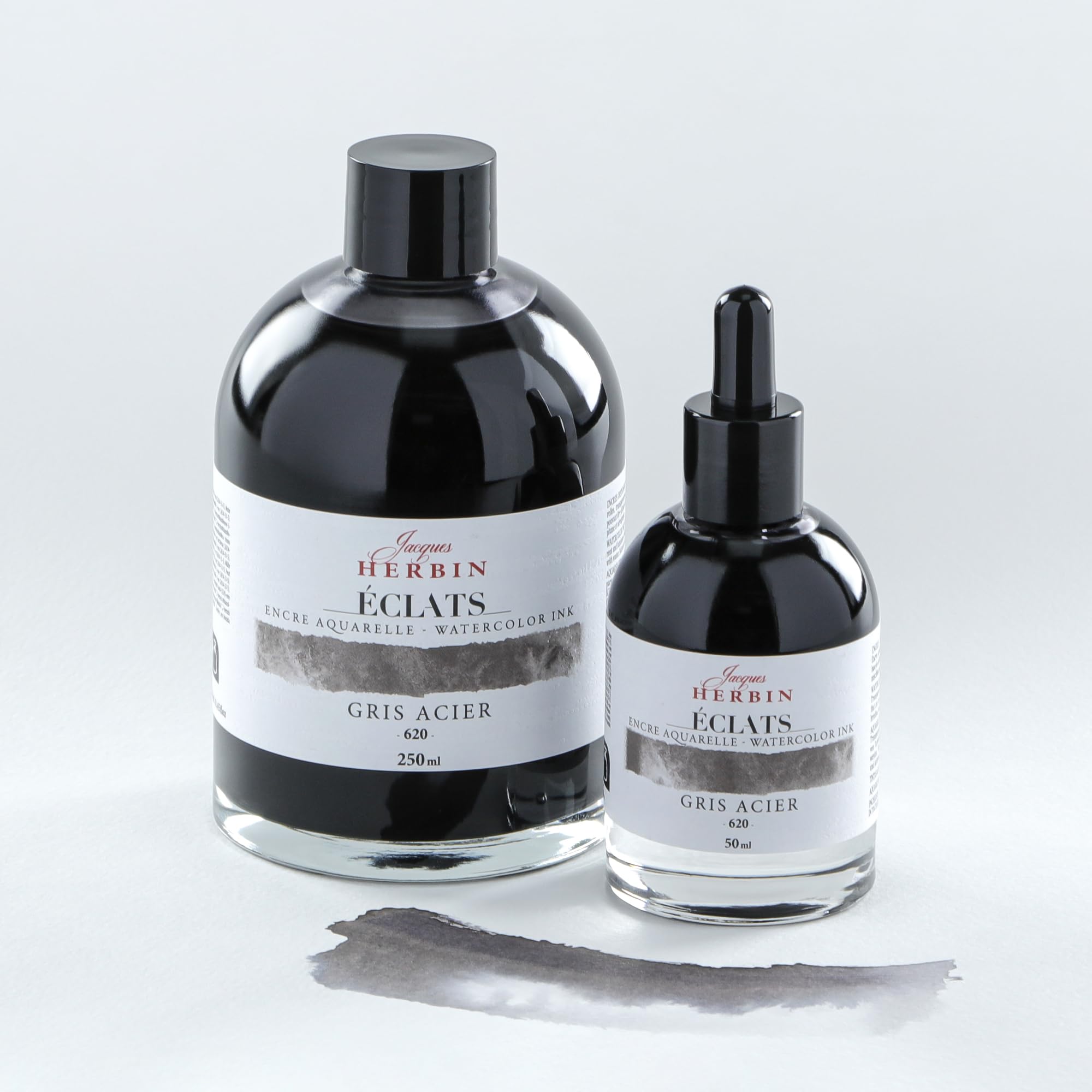 Jacques Herbin 18620TAMZ, Fine Art WaterColour Ink, Gris Acier/ Steel Grey, 250ml, Painting, Drawing, Calligraphy - Image 4