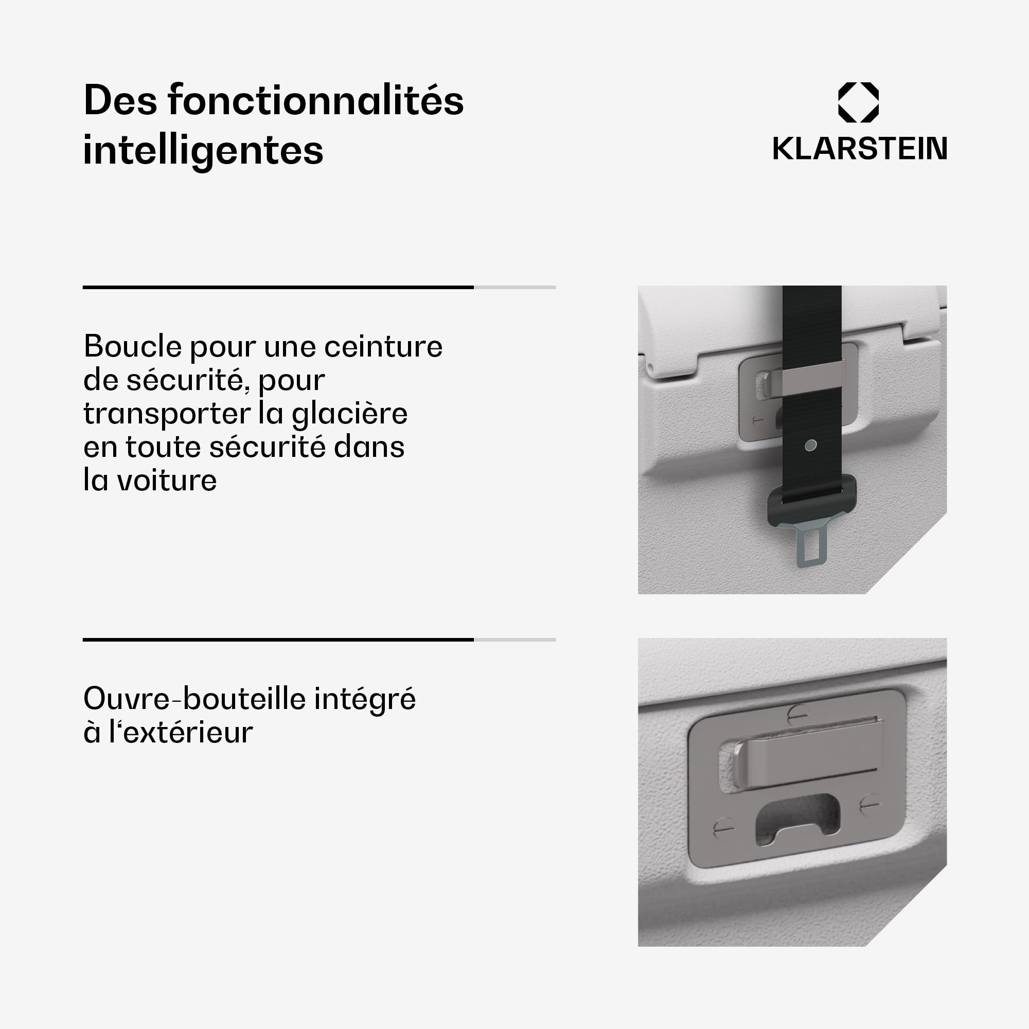 KLARSTEIN Mini Frigo Glacière Électrique Portable 12L SwiftFrost - Grand Écran LCD, Compresseur Puissant, Design Mobile Antichoc, Alimentation Polyvalente, Accessoires Inclus, blanc