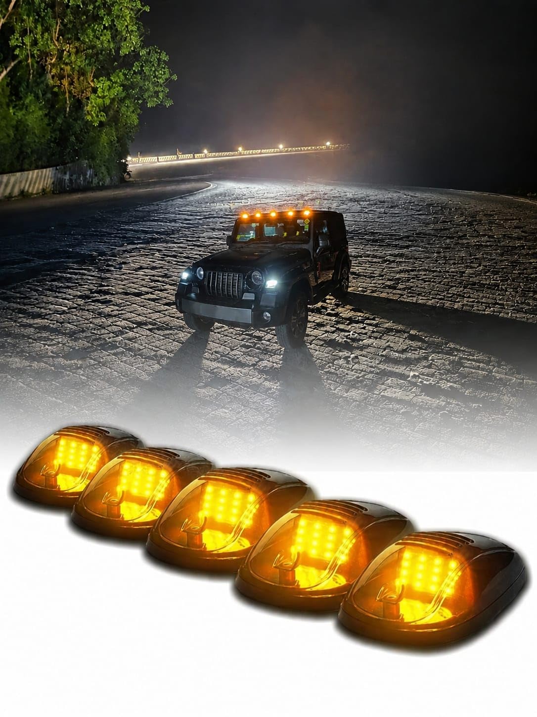 Roof Marker LED Lights for SUV & Trucks | DC 12V 9-LED Black Lens Cab Roof Lamps | Waterproof Clearance Marker Lights | Universal Fit for Cars, SUVs & Pickup Trucks (Pack of 5)-picture-18