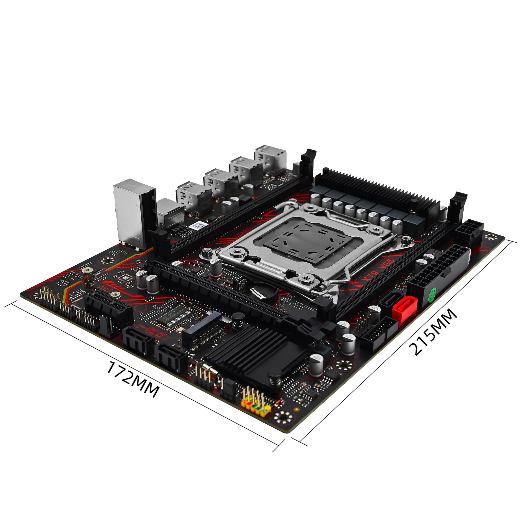 Kit de Placa Base X79 con CPU LGA2011 E5 2630 V2 DDR3, 1 Memoria RAM ECC de 16 GB, Compatible con Ranura M.2 NVME(Motherboards)