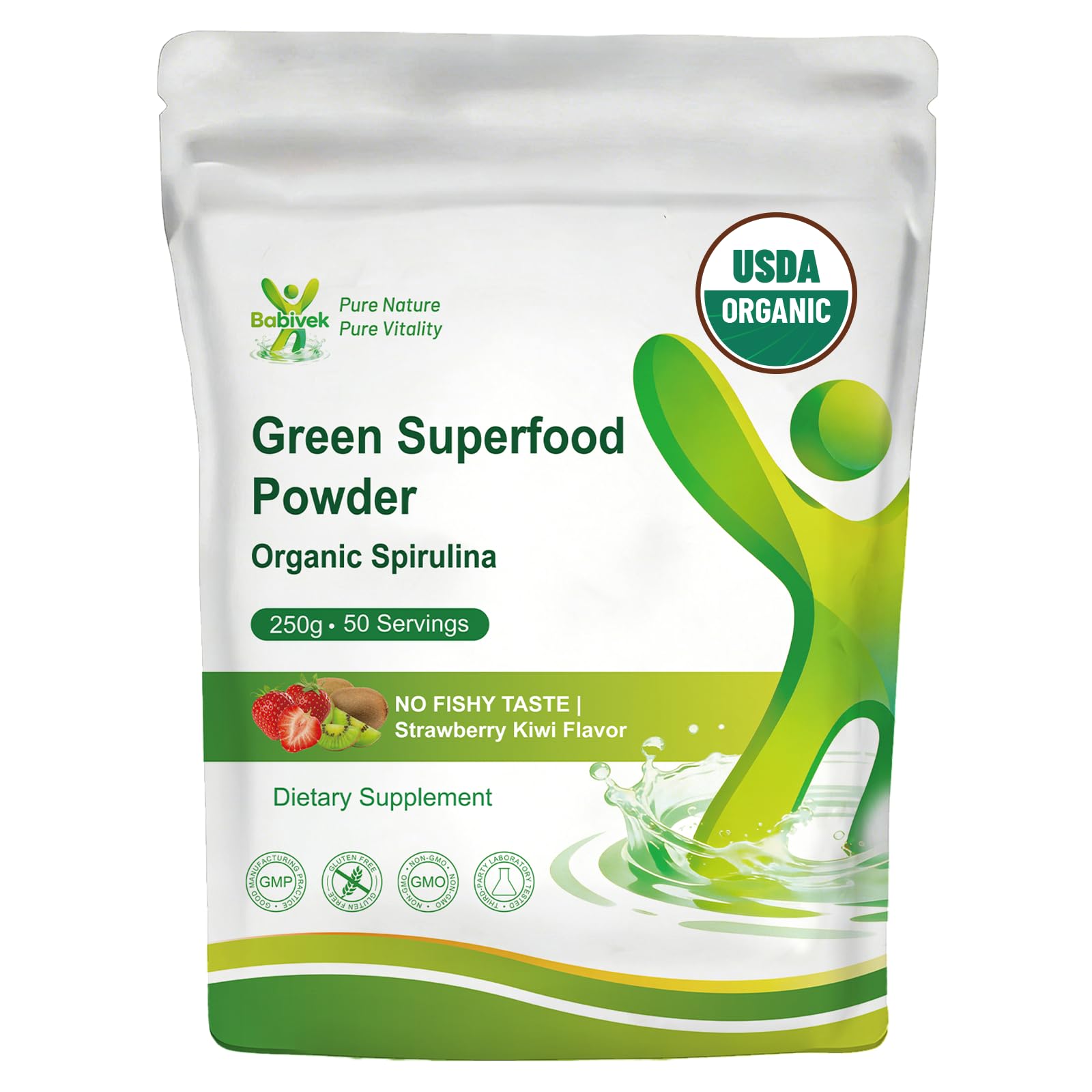 Organic Super Greens Powder & Spirulina Powder for Kids & Adults
