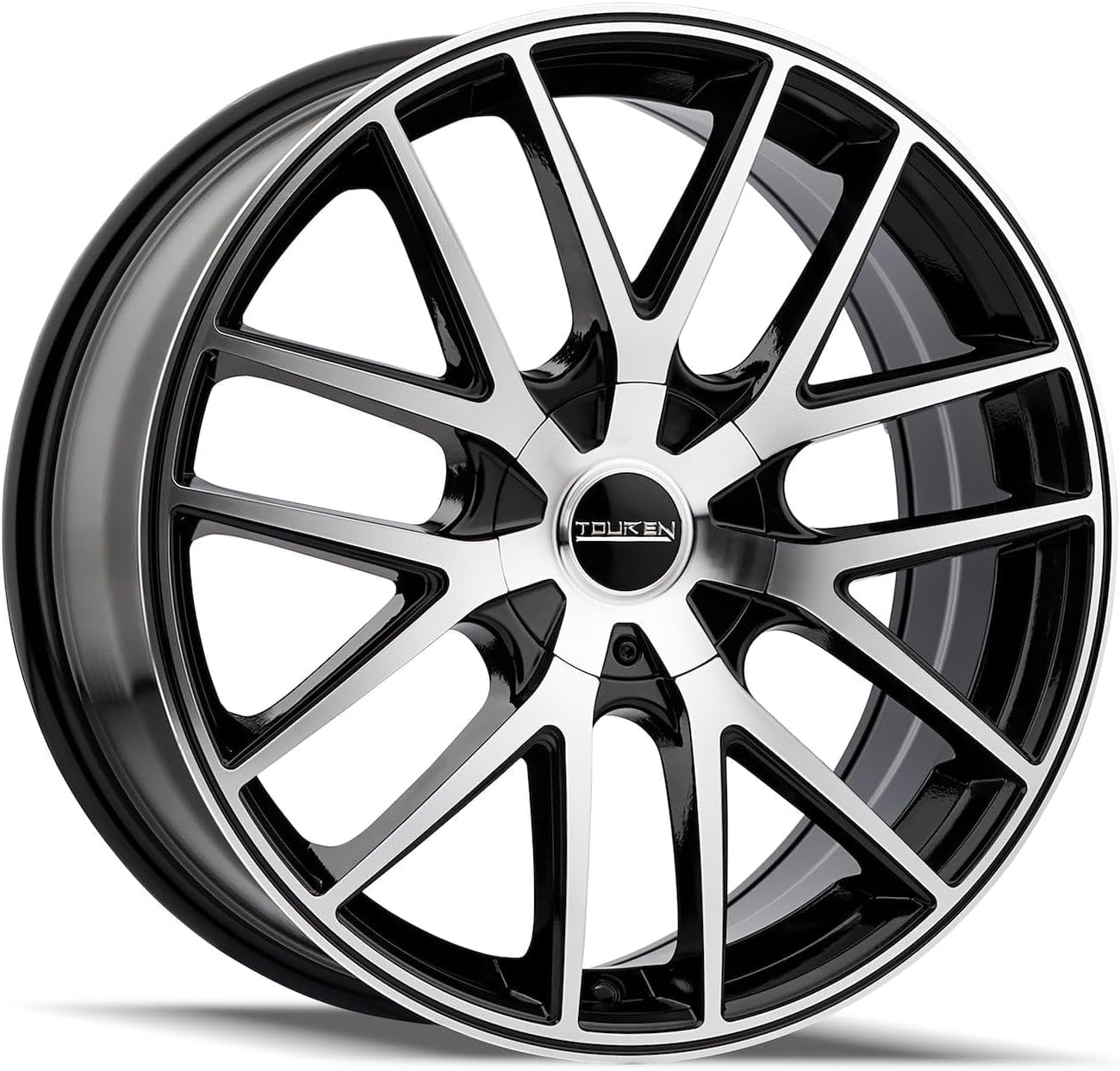 TR60 18x8, Bolt Pattern: 5x108/4.5, Offset: 40, BLACK/MACHINED FACE/BLACK RING, set of 1