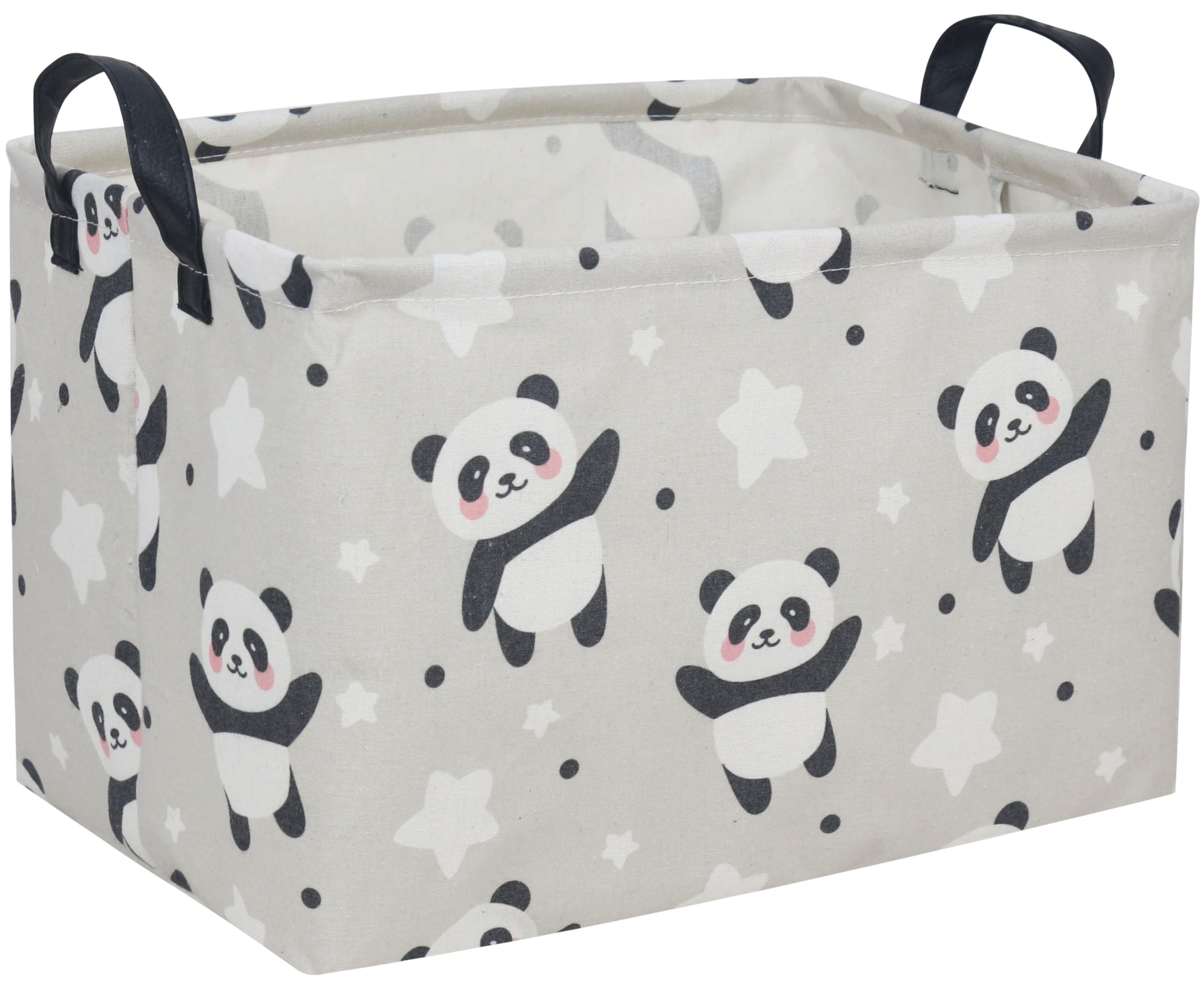 Kids Basket Panda Storage Bins for Girls Rectangular Baby Gift Baskets Cute Toy Storage Bin Box Organizer Book Shelf Basket Sports Balls Room Decor(Panda)