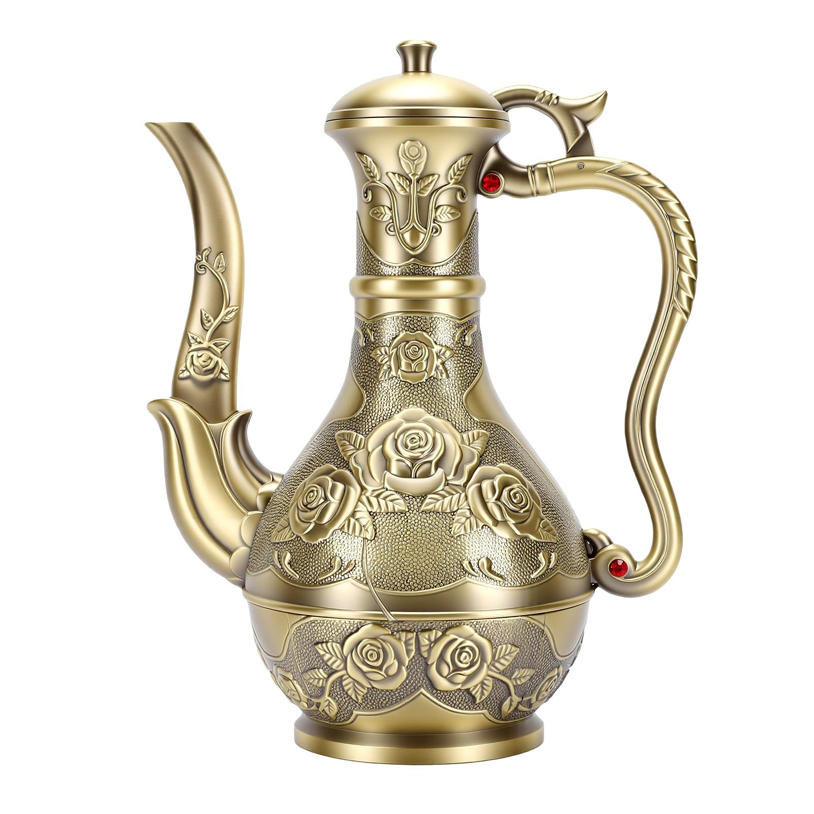 Dzbanek do Herbaty w Stylu Wiktoria skim z Grawerunkiem R anym Metalowy Elegancki Zestaw Parzenia Dekoracyjny Podarunek