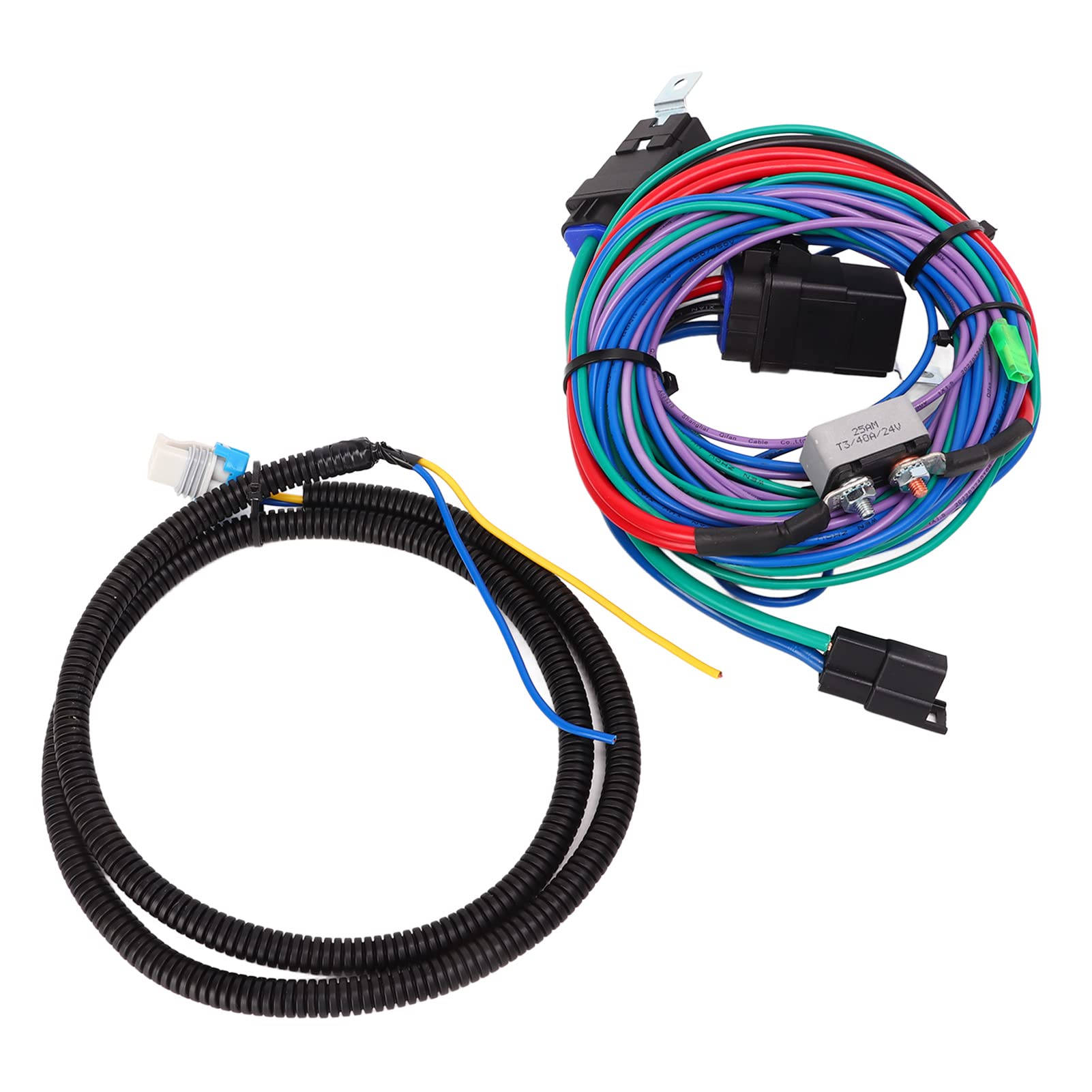 Wakects Kabelbaum für Jack-Platte, Kabelbaum 7014G für Tilt-Trim-Einheit aus ABS-Kupfer mit 80-A-Relais-Schutzschalter, Universell für CMC-Hydraulik-Jack-Platten und Helmsteuerung