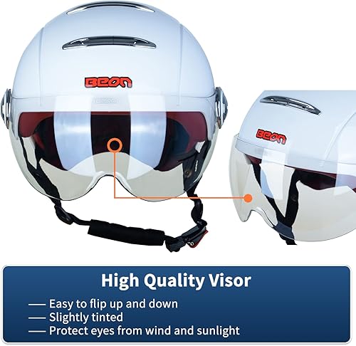 Miniatura 8 de BEON Casco de bicicleta para adultos con visera tintada, cascos de bicicleta de montaña y carretera para hombres y mujeres, casco de ciclismo para