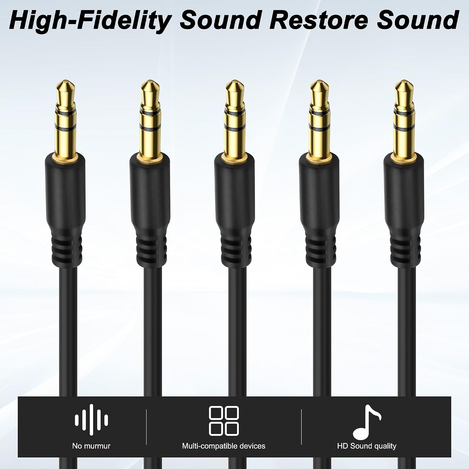 XMSJSIY 3.5mm TRS Y Splitter Stereo Audio Extension Cable 1/8" TRS 3 Pole 1 Male to 5 Male AUX Jack Adapter Headphone Cord for Mp3 Player Mobile Phone Laptop - 1M/3.2FT