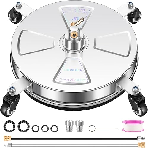 Miniatura 99 de PWS14G - Limpiador de superficies de hidrolavadora de 14 pulgadas con 4 ruedas, limpiador de superficies de acero inoxidable verde recubierto