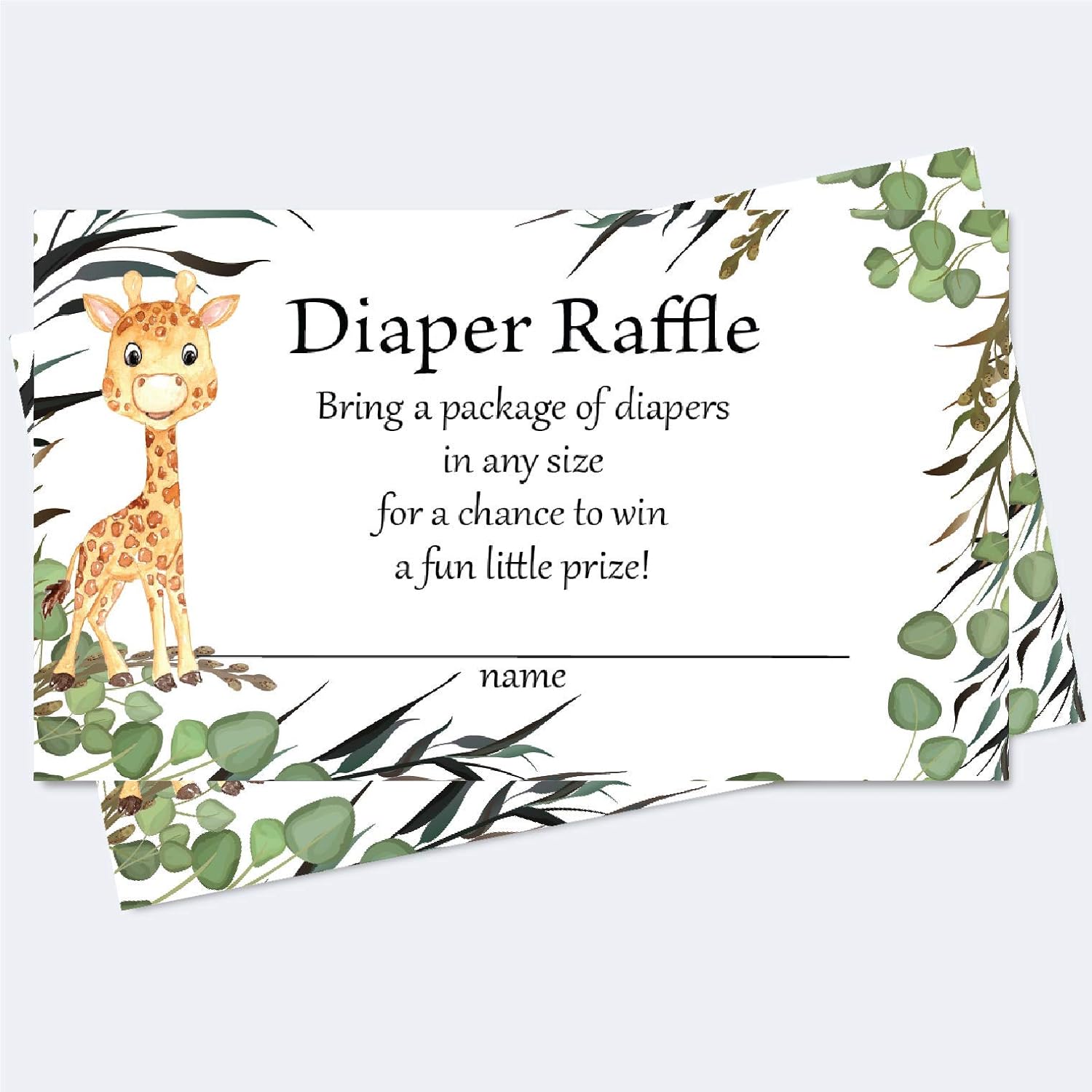 Amazon.com: Set of 50 Safari Theme Diaper Raffle Cards, Diaper Raffle ...