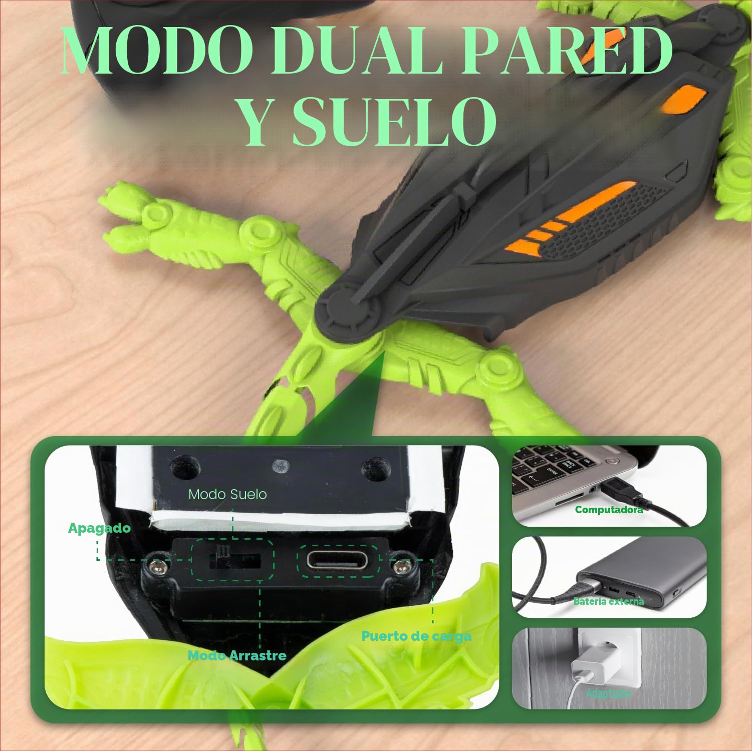 snookids Lagarto Teledirigido, Lagartija Teledirigida Gecko Radio Control Robot Juguete con Ojos LED Brillantes Movimientos Realistas, Regalos Fiesta de Cumpleaños Niños y Niñas de 3, 4, 5, 6, 7 y 8+
