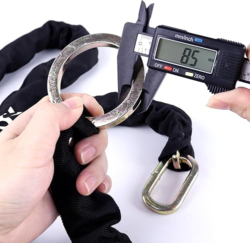 Miniatura 4 de Candado de cadena para bicicleta, 5.25 pies63.0 in, resistente antirrobo, cadena de bicicleta de 0.6 pulgadas0.591 in de grosor, a prueba de cortes,