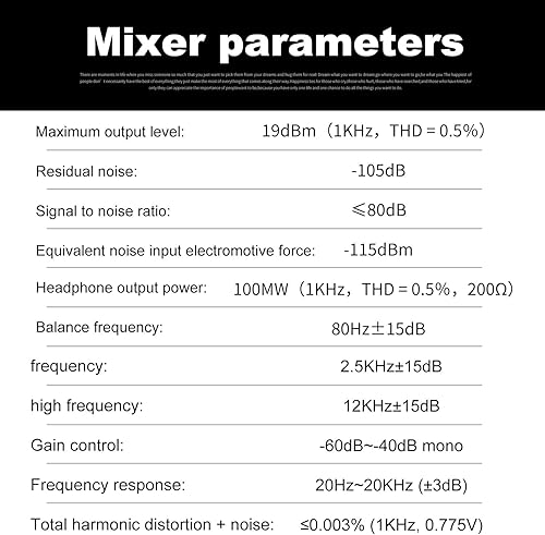 Miniatura 9 de G-MARK MK800MP3 - Consola mezcladora de audio profesional de 8 canales con reproductor de MP3 48 V Phantom Power USB Bluetooth Reverb para escenario