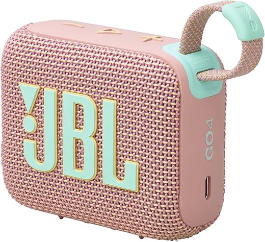 JBL Go 4 in Pink - Portable Bluetooth Speaker Box Pro Sound, Deep Bass and Playtime Boost Function - Waterproof and Dustproof - 7 Hours Runtime